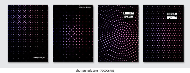 Cover design template. Vector minimal abstract background with gradient halftones. Flyer, poster, brochure design. A4 size. 