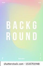 Cover design template with vibrant gradient background. Iridescent foil. Applicable for placard, banner, flyer, presentation, cover and report. Eps10 vector.
