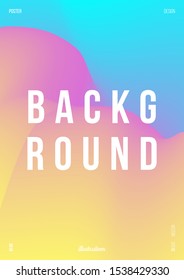 Cover design template with vibrant gradient background. Unmellow yellow, orchid, cyan  color. Iridescent foil. Applicable for placard, banner, flyer, presentation, cover and report. Eps10 vector.