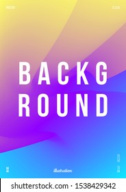 Cover design template with vibrant gradient background. Unmellow yellow, electric violet, cyan color. Applicable for placard, banner, flyer, presentation, cover and report. Eps10 vector.