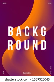 Cover design template with vibrant gradient background. Tyrian purple, indigo, amber color. Applicable for placard, banner, flyer, presentation, cover and report. Eps10 vector.