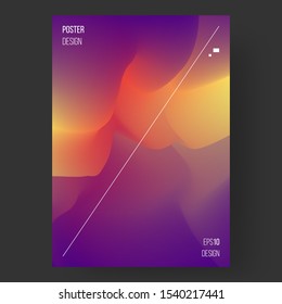 Cover design template with vibrant gradient background. Indigo, unmellow yellow, cinnabar color. Applicable for placard, banner, flyer, presentation, cover and report. Eps10 vector.