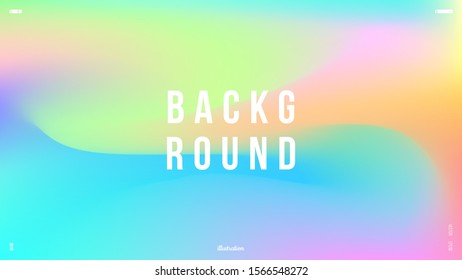 Cover design template with vibrant gradient background. Iridescent foil. Applicable for placard, banner, flyer, presentation, cover and report. Eps10 vector.
