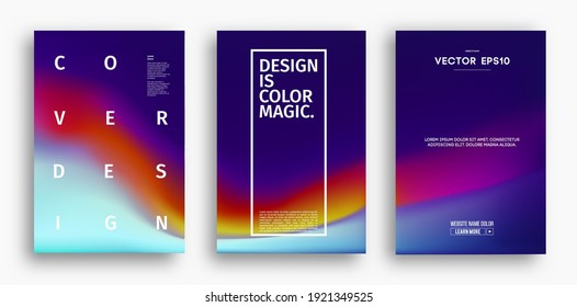 Cover design template and yellow red purple gradient  Wave vector illustration  Gradient mesh poster abstract background  Fluid banner design 
