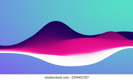 Cover Design-Vorlage mit gelb-violett-blauem Farbverlauf. Wave Vektorgrafik. Abstrakter Mesh-Poster-Hintergrund. Flüssiges Bannerdesign.