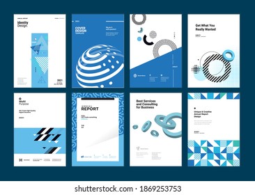 Cover design templates of brochures, business plans, annual reports. Vector illustration concepts for business presentation, corporate document and marketing material.