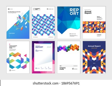 Cover design templates of brochures, business plans, annual reports. Vector illustration concepts for business presentation, corporate document and marketing material.