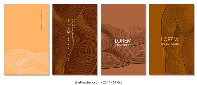 Cover design templates set. Abstract background with wavy lines. Vector illustration.