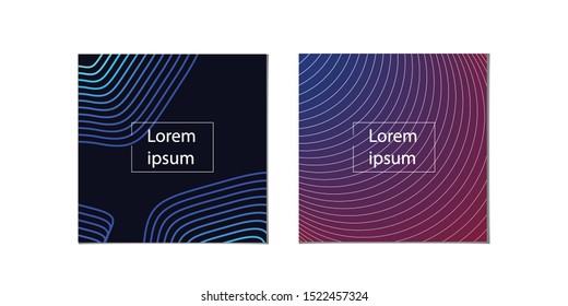 Cover Design Templates Set with Distortion Effect.