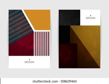 Cover design. Templates with textured shapes. Creative abstract background. It can be used for cover book, brochure, artbook, sketchbook, catalog. Size A4. Vector illustration, eps10