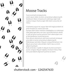 Cover Design with Traces of Forest Animal,Trace of a Moose Animal , Vector Illustration