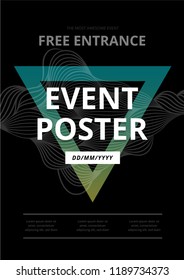 Cover design with triangle. Geometric trendy design. Vector illustration.