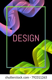Cover Design Vector. Abstract Wave Lines Different Color. Wavy Lines Created Using Blend Tool. Abstract Vector Illustration. Cover Design for Presentation, Brochure, Catalog, Poster, Book, Magazine.