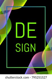 Cover Design Vector. Abstract Wave Lines Different Color. Wavy Lines Created Using Blend Tool. Abstract Vector Illustration. Cover Design for Presentation, Brochure, Catalog, Poster, Book, Magazine.