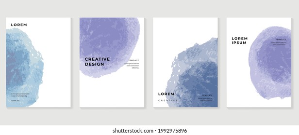 Cover design vector set. Watercolor book cover design, Abstract art design with colorful watercolor background. Can be use for poster, wall arts, magazine,  brochure , banner and website.