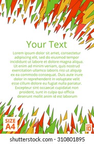 Cover design vector. Cover design template with colorful triangles. 
