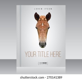 Cover design vector template with horse, minimal style