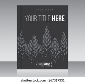 Cover design vector template, minimal style magazine or brochure