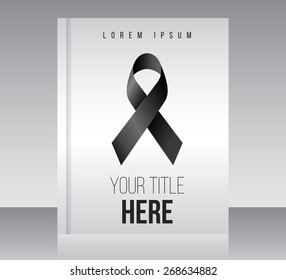 Cover design vector template for mourning, minimal style