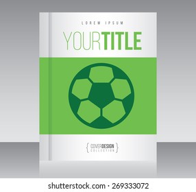 Cover design vector template with soccer ball, minimal style