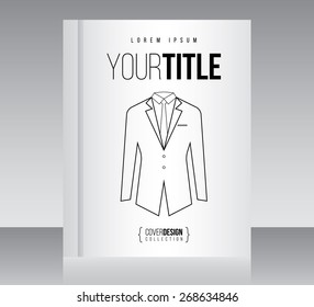 Cover design vector template with suit, minimal style