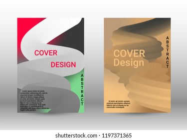 Cover design. Wave Flow Shape. Abstract 3d Background.   Modern Vector Illustration.