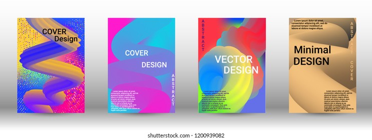 Cover design. Wave Flow Shape. Abstract 3d Background.   Modern Vector Illustration.