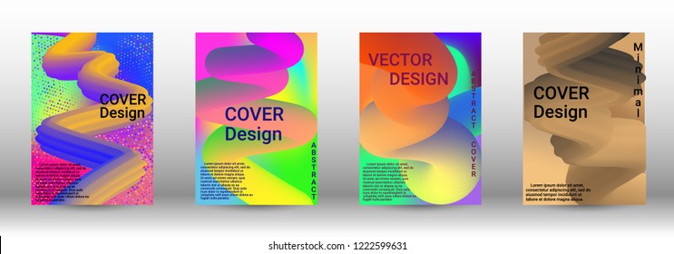 Cover design. Wave Flow Shape. Abstract 3d Background.   Modern Vector Illustration.