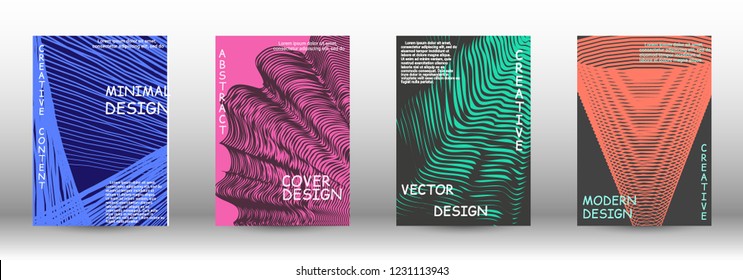Cover design. Wave lines.Striped background. Trendy geometric patterns. EPS10 Vector Design.