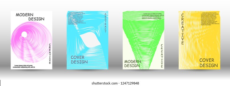 Cover design. Wave lines.Striped background. Trendy geometric patterns. EPS10 Vector Design.