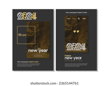 cover design welcoming the new year 2024. with a rare ornate frame. cover design for posters, covers and more. Christmas.