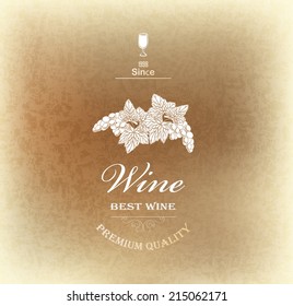 Cover design for the wine menu.