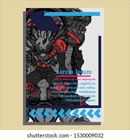 Cover design with wolf illustration