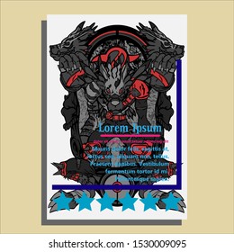 Cover design with wolf illustration