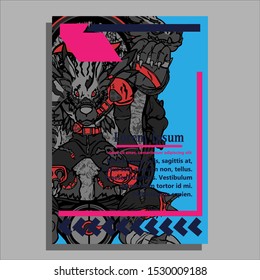 Cover design with wolf illustration