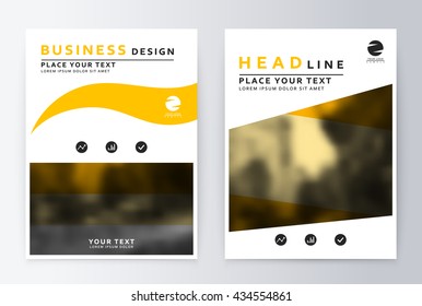 Cover design yellow and white. Template brochure. Flyer annual report layout. Presentation template business flyer a4 yellow and white.
