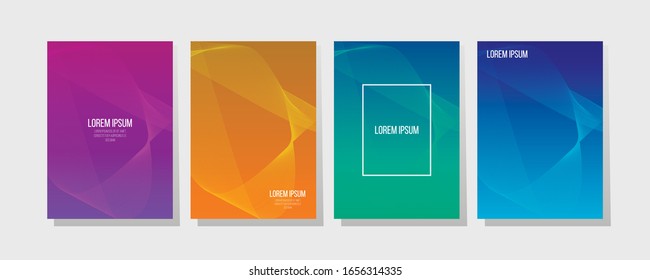 Cover designs in trendy minimal style. Colorful geometric patterns. Background template for cover.