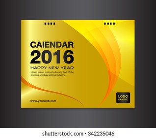 Cover Desk Calendar  2021 vector template, cover design, calendar design, Calendar 2016, gold background