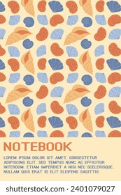 cover for a diary with a marine theme. cover for a school notebook with seashells.