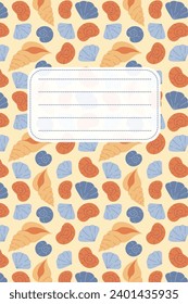 cover for a diary with a marine theme. cover for a school notebook with seashells.