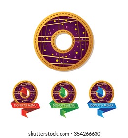 Cover donuts menu. Vector illustration