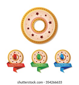 Cover donuts menu. Vector illustration