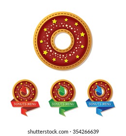 Cover donuts menu. Vector illustration