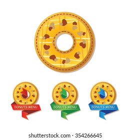 Cover donuts menu. Vector illustration