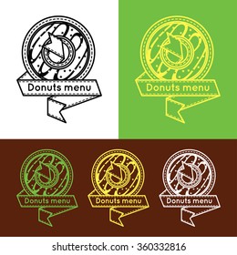 Cover donuts menu. Vector illustration