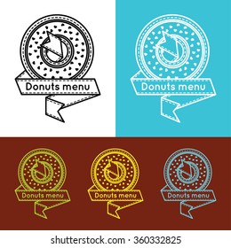 Cover donuts menu. Vector illustration