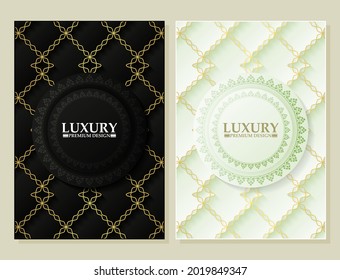 cover of elegant pattern motif in gold color
