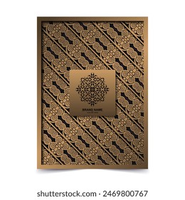 cover of elegant pattern motif in gold color