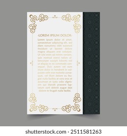 capa de motivo padrão elegante em cor dourada