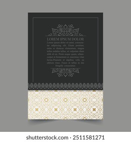 cover of elegant pattern motif in gold color